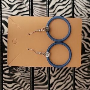 Blue Circle Earrings